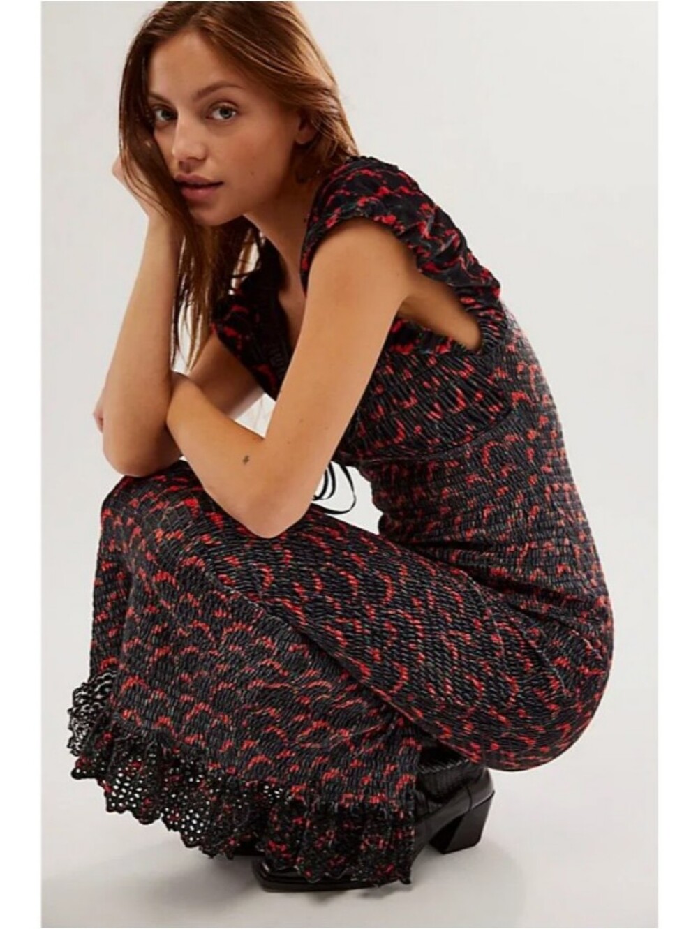 Free People McKenna Velvet Midi Dress Nwot